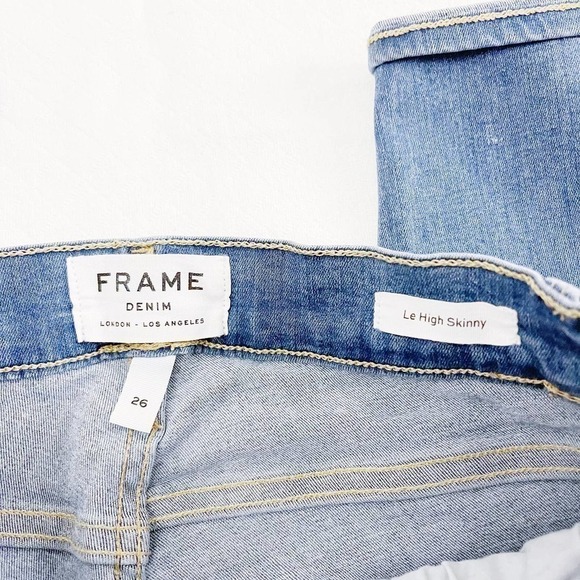 Frame Le High Skinny Light-Med Wash Denim Jeans SZ26 - Picture 5 of 7